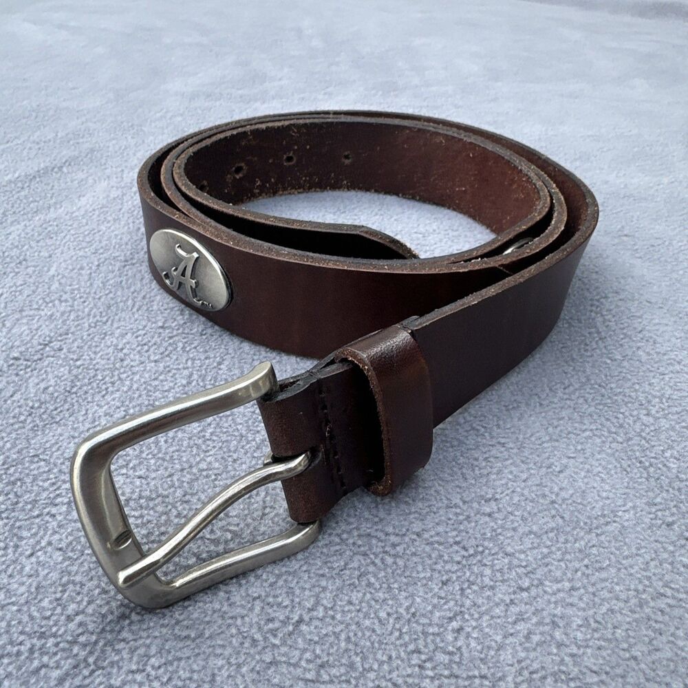 University Alabama Crimson Tide Zep-Pro Full Grain‎ Leather Belt Men’s 46 Brown